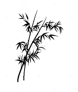 水墨竹枝元素
