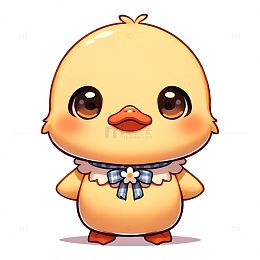 可爱黄色小鸭子卡通素材