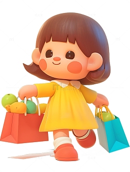 女生购物节购物女孩子