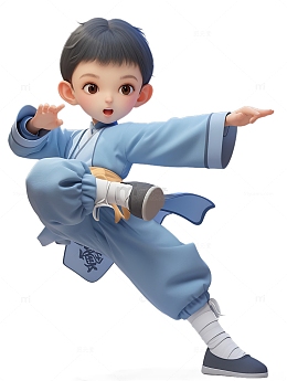 练习功夫武侠男生可爱仙侠Q版2