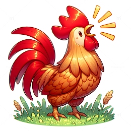 十二生肖之生肖鸡卡通素材