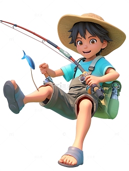 钓鱼卡通男孩2