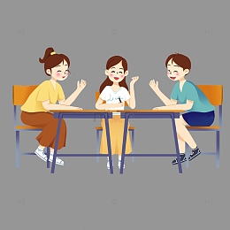手绘学生时代校园场景元素