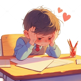 高考前夕倍感压力的男孩
