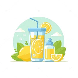 柠檬饮料鲜榨果汁柠檬水