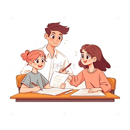 学生手里拿着试卷和老师交流