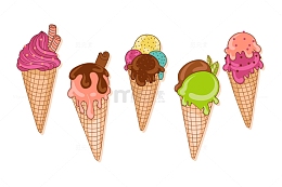 手绘清爽冰淇淋