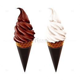 美味的奶油巧克力冰淇淋