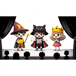 舞台演出卡通人物素材