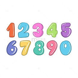 彩色卡通数字系列