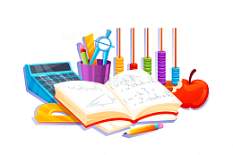 打开的笔记本与计算器