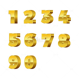 金色立体数字排列