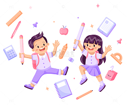 背着书包上学的学生