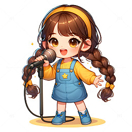 儿童节唱歌主持卡通人物素材