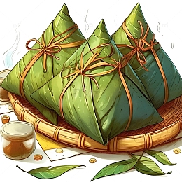端午节热气腾腾的粽子