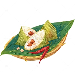 端午节竹篮美食粽子