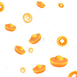 彩绘卡通金元宝铜钱金币