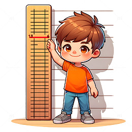 卡通儿童量身高人物素材
