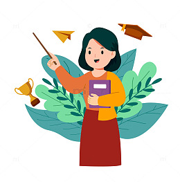 手拿教棍上课的老师