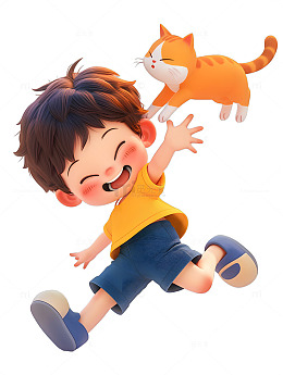 开心男孩与小猫咪2