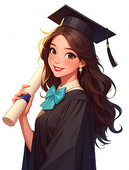 毕业季卡通插画大学