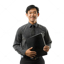 商务男士黑衣服白领半身像