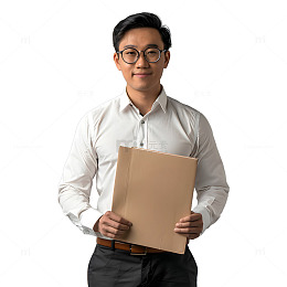 商务戴眼镜男士白领半身像