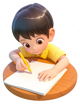 做作业练习册小孩考试图标
