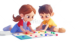 下棋娱乐的小孩