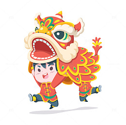 正在舞狮的人