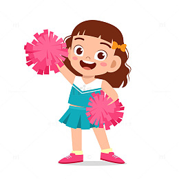 手拿手花加油助威的拉拉队