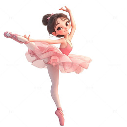 卡通粉色芭蕾女孩