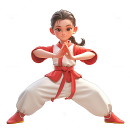 卡通武术女孩人物
