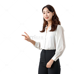 讲解的女士真人人像