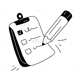 金融资产图表涂鸦简笔画
