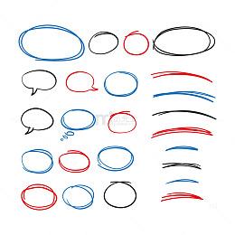 手绘框架气泡聊天框简笔画