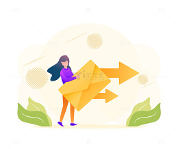 正在发送信息的女生