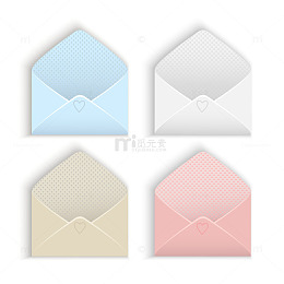 彩色打开的信封