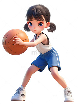 打排球的小女孩
