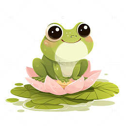 可爱青蛙卡通插画素材