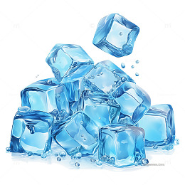 夏日冰块卡通插画素材