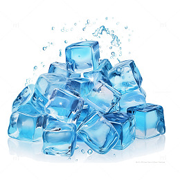 冰爽冰镇冰块插画素材