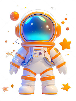 宇航员与星星卡通可爱