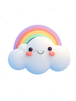 彩虹与云朵ICON可爱