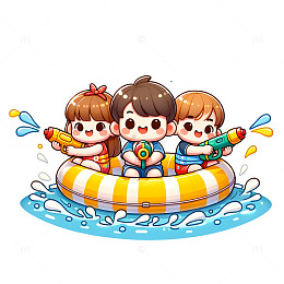 水上游乐项目卡通人物素材