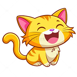 卡通可爱小橘猫元素