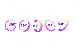 360度彩色圆环图标