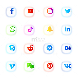 彩色社交媒体图标