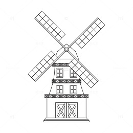 一架风车素描