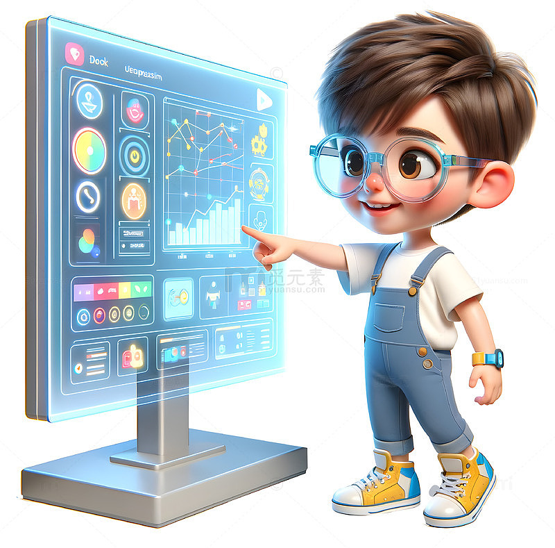少儿探索编程3D卡通人物素材